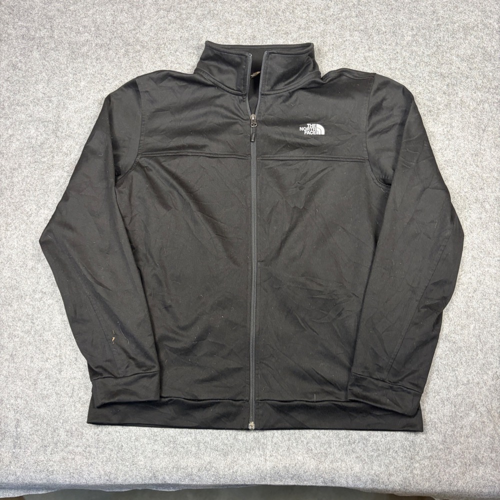 The North Face Mens Black Full Zip Track Jacket Mock Neck Large